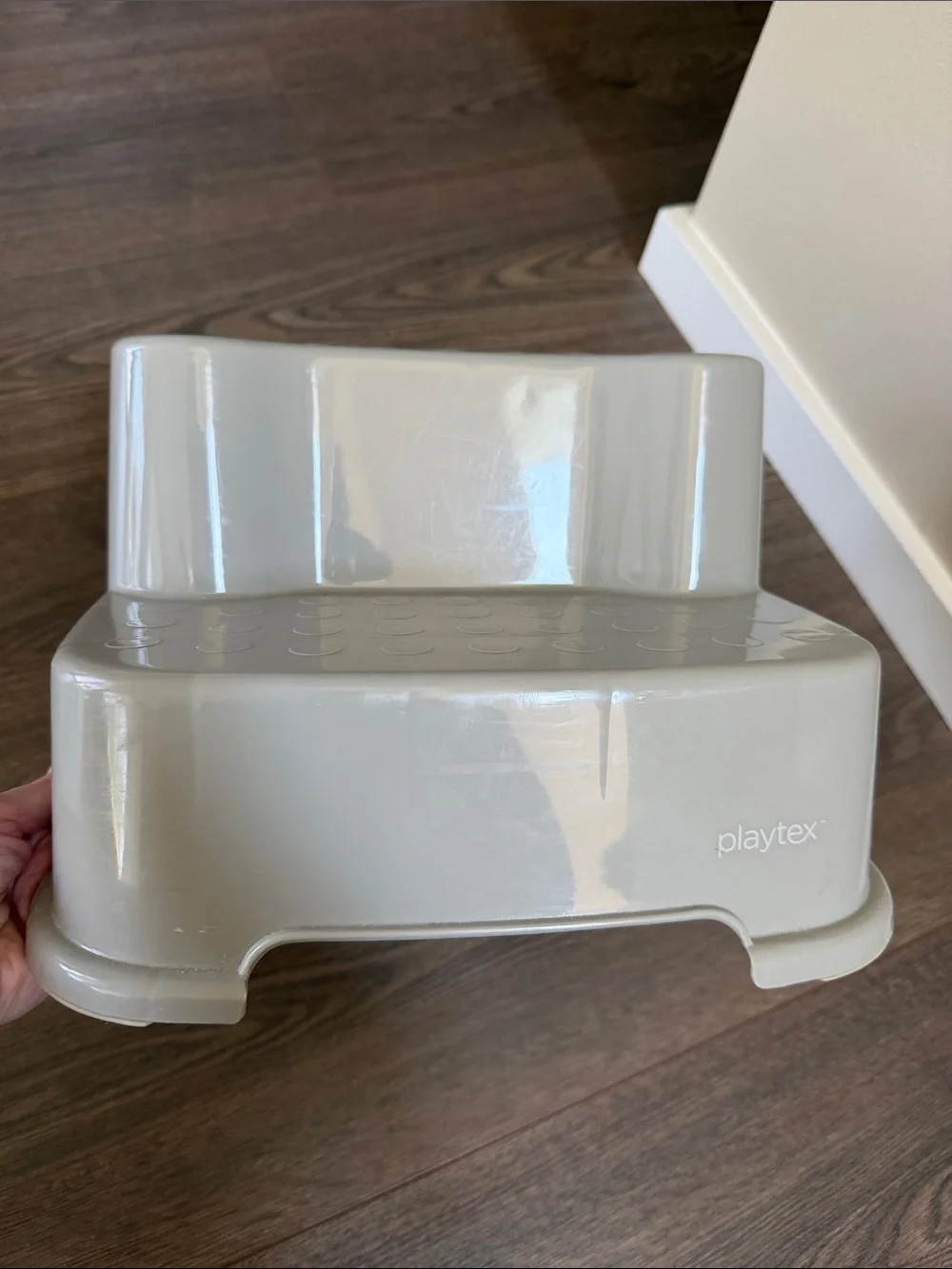 Playtex Transitions Step Stool Gray Toddler Bathroom Non-Slip Stepping Stool